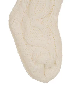 Indoor Christmas Decorations Glitzhome 24 In.H Knitted Polyester Christmas Stocking With Pom Ball-White -Christmas Tree Decorations Shop glitzhome christmas stockings 1113202580 1f 1000