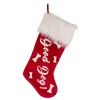 Indoor Christmas Decorations Glitzhome 22 In. L Velvet Christmas Stocking With Plush Cuff- Good Dog