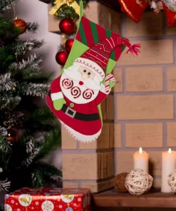 Indoor Christmas Decorations Glitzhome 21 In. L 3D Felt Christmas Stocking – Santa -Christmas Tree Decorations Shop glitzhome christmas stockings 1113203063 31 1000