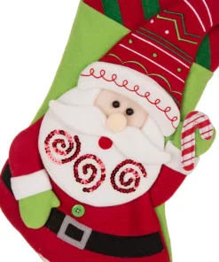Indoor Christmas Decorations Glitzhome 21 In. L 3D Felt Christmas Stocking – Santa -Christmas Tree Decorations Shop glitzhome christmas stockings 1113203063 4f 1000