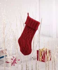 Indoor Christmas Decorations Glitzhome 22 In. L Knitted Polyester Red Christmas Stocking -Christmas Tree Decorations Shop glitzhome christmas stockings 1113203190 d4 1000