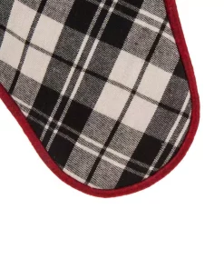 Indoor Christmas Decorations Glitzhome 20 In. L Black And White Plaid Fabric Christmas Stocking -Christmas Tree Decorations Shop glitzhome christmas stockings 1113203329 1f 1000