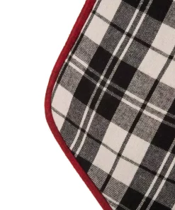 Indoor Christmas Decorations Glitzhome 20 In. L Black And White Plaid Fabric Christmas Stocking -Christmas Tree Decorations Shop glitzhome christmas stockings 1113203329 44 1000