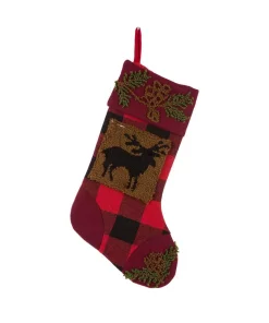 Indoor Christmas Decorations Glitzhome 19 In. Acrylic Plaid Stocking With Rug Hooked Reindeer And Bear (Set Of 2) -Christmas Tree Decorations Shop glitzhome christmas stockings 2004700018 4f 1000
