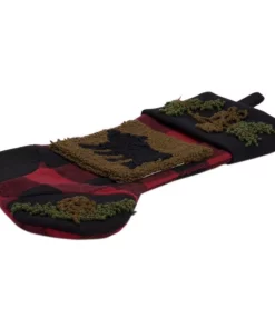 Indoor Christmas Decorations Glitzhome Plaid Stocking With Rug Hooked (Bear) 2-Pack -Christmas Tree Decorations Shop glitzhome christmas stockings 2004700037 44 1000