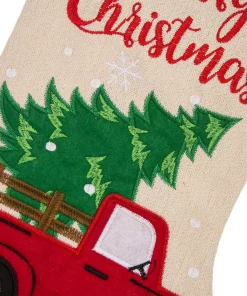 Indoor Christmas Decorations Glitzhome 21 In. Polyester Embroidered Linen Christmas Decoration Stocking (2-Pack) -Christmas Tree Decorations Shop glitzhome christmas stockings 2004700041 44 1000