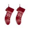 Indoor Christmas Decorations Glitzhome 24 In. Knitted Acrylic Christmas Decoration Snowflake Stocking (2-Pack)