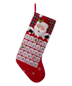Indoor Christmas Decorations Glitzhome 36 In. H Felt 3D Polyester Oversized Count Down Santa Stocking