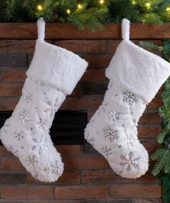 Indoor Christmas Decorations Glitzhome 21 In. H Polyester White Plush Stocking With Snowflake Christmas (2-Pack) 9 Indoor Christmas Decorations Glitzhome 21 In. H Polyester White Plush Stocking With Snowflake Christmas (2-Pack) -Christmas Tree Decorations Shop glitzhome christmas stockings 2004700085 31 1000