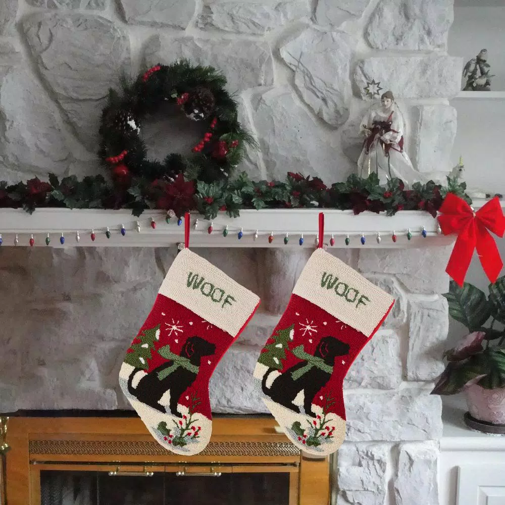 Indoor Christmas Decorations Glitzhome 20 In. Acrylic/Polyester Hooked Dog Stocking (2-Pack) 6 Indoor Christmas Decorations Glitzhome 20 In. Acrylic/Polyester Hooked Dog Stocking (2-Pack) - Image 6