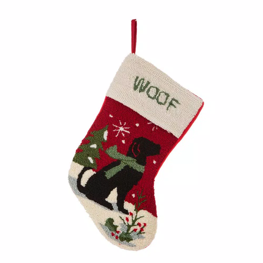 Indoor Christmas Decorations Glitzhome 20 In. Acrylic/Polyester Hooked Dog Stocking (2-Pack) 2 Indoor Christmas Decorations Glitzhome 20 In. Acrylic/Polyester Hooked Dog Stocking (2-Pack) - Image 2