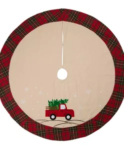Christmas Tree Decorations Glitzhome 48 In. D Fabric Christmas Tree Skirt – Red Truck