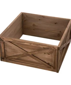 Christmas Tree Decorations Glitzhome 22.09 In. L Natural Wooden Tree Collar (KD)