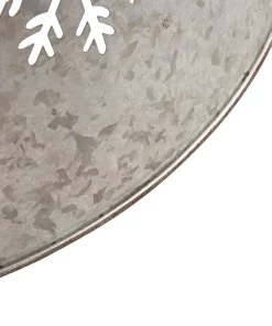 Christmas Tree Decorations Glitzhome 21.65 In. D Snowflake Diecut Metal Tree Collar With Light String (KD) -Christmas Tree Decorations Shop glitzhome christmas tree skirts collars 1106203435 fa 1000