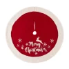 Christmas Tree Decorations Glitzhome 48 In. D Fabric Christmas Tree Skirt In Merry Christmas