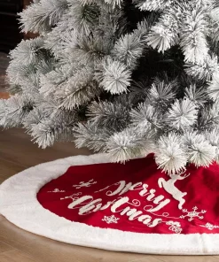 Christmas Tree Decorations Glitzhome 48 In. D Fabric Christmas Tree Skirt In Merry Christmas 14 Christmas Tree Decorations Glitzhome 48 In. D Fabric Christmas Tree Skirt In Merry Christmas -Christmas Tree Decorations Shop glitzhome christmas tree skirts collars 1113202455 d4 1000