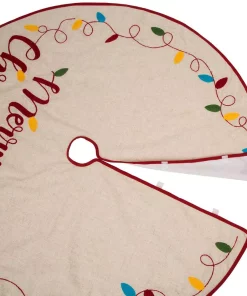 Christmas Tree Decorations Glitzhome 48 In. D LED Embroidered Linen Christmas Tree Skirt – Merry Christmas -Christmas Tree Decorations Shop glitzhome christmas tree skirts collars 1113203060 44 1000
