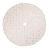 Christmas Tree Decorations Glitzhome 48 In. D White Plush With Snowflake Christmas Tree Skirt
