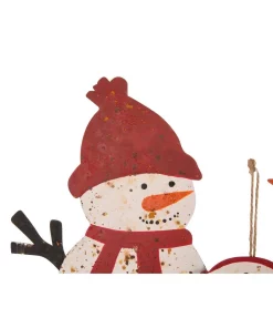 Outdoor Christmas Decorations Glitzhome 29.92 In. H Rusty Metal Snowman Family Yard Stake Or Standing Decor Or Wall Decor -Christmas Tree Decorations Shop glitzhome christmas yard decorations 1103203440 4f 1000