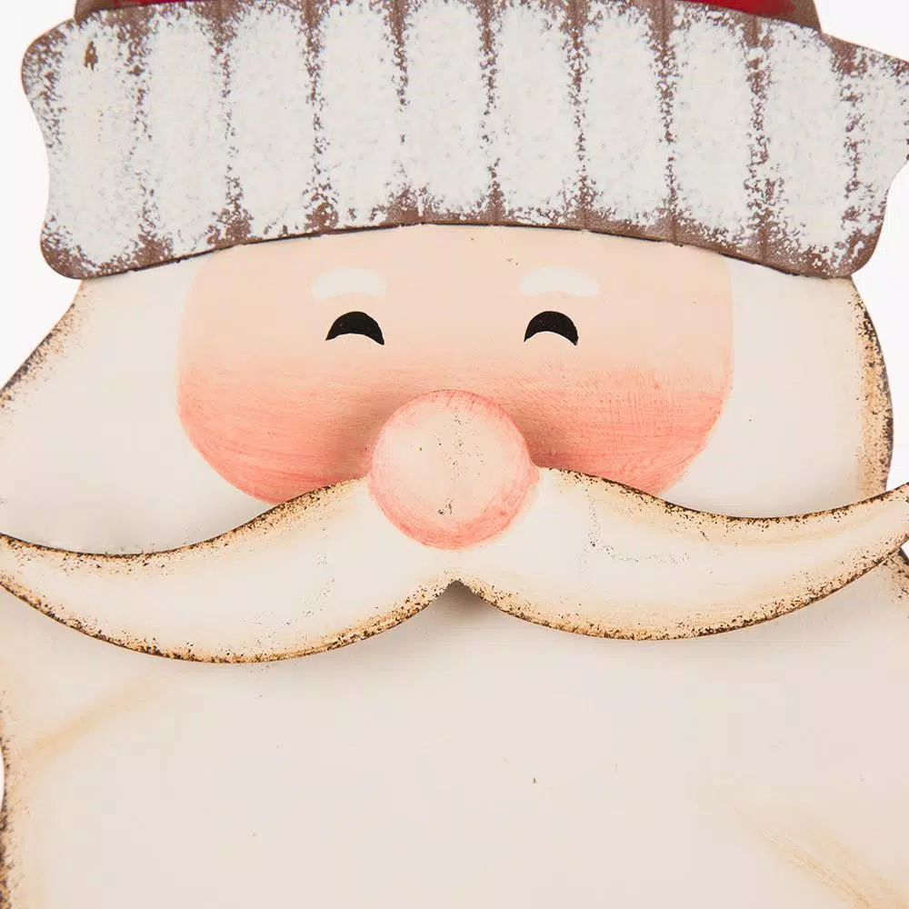 Outdoor Christmas Decorations Glitzhome 36 In. H Iron Santa Yard Stake 4 Outdoor Christmas Decorations Glitzhome 36 In. H Iron Santa Yard Stake - Image 4