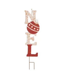 Outdoor Christmas Decorations Glitzhome 36.02 In. H Rusty Metal Noel Yard Stake Or Wall Decor
