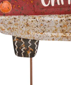 Outdoor Christmas Decorations Glitzhome 31.89 In. H Rusty Metal Christmas Truck Yard Stake Or Standing Decor Or Wall Decor -Christmas Tree Decorations Shop glitzhome christmas yard decorations 1106202987 44 1000