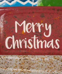 Outdoor Christmas Decorations Glitzhome 31.89 In. H Rusty Metal Christmas Truck Yard Stake Or Standing Decor Or Wall Decor -Christmas Tree Decorations Shop glitzhome christmas yard decorations 1106202987 4f 1000