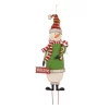 Outdoor Christmas Decorations Glitzhome 3 Ft. Metal Snowman Yard Stake Or Standing Decor Or Wall Decor (KD, 3-Function)