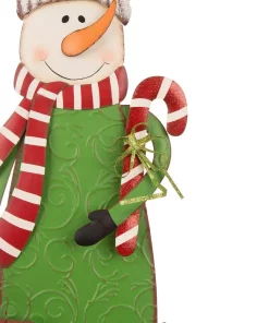 Outdoor Christmas Decorations Glitzhome 3 Ft. Metal Snowman Yard Stake Or Standing Decor Or Wall Decor (KD, 3-Function) -Christmas Tree Decorations Shop glitzhome christmas yard decorations gh1106003478 fa 1000