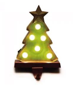 Indoor Christmas Decorations Glitzhome 8.48 In. H Marquee LED Tree Stocking Holder