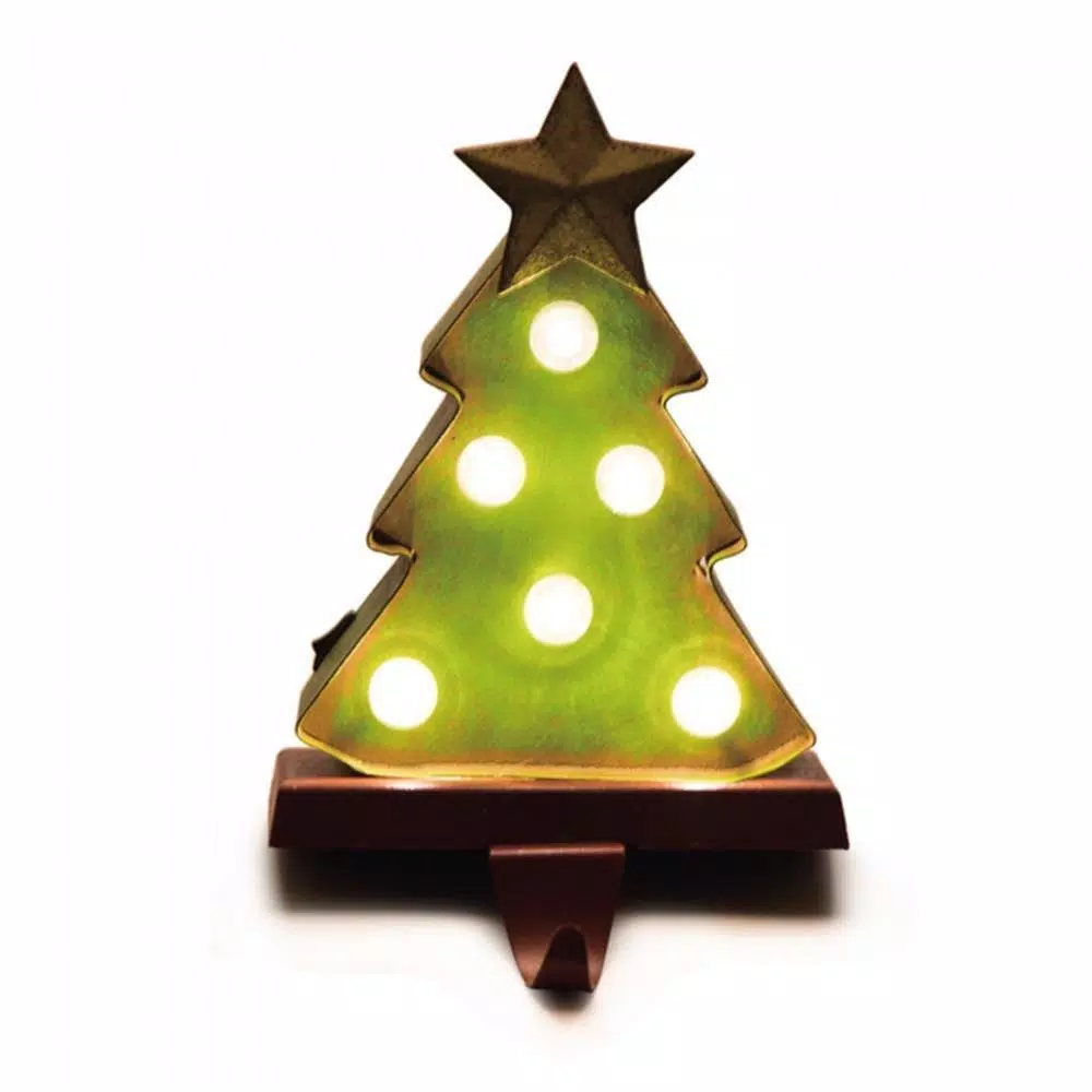 Indoor Christmas Decorations Glitzhome 8.48 In. H Marquee LED Tree Stocking Holder 1 Indoor Christmas Decorations Glitzhome 8.48 In. H Marquee LED Tree Stocking Holder