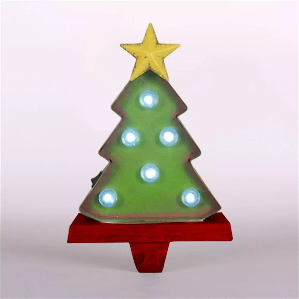 Indoor Christmas Decorations Glitzhome 8.48 In. H Marquee LED Tree Stocking Holder 2 Indoor Christmas Decorations Glitzhome 8.48 In. H Marquee LED Tree Stocking Holder - Image 2