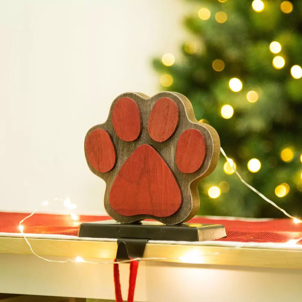 Indoor Christmas Decorations Glitzhome 6.30 In. H Wooden/Metal Paw Stocking Holder 5 Indoor Christmas Decorations Glitzhome 6.30 In. H Wooden/Metal Paw Stocking Holder - Image 5