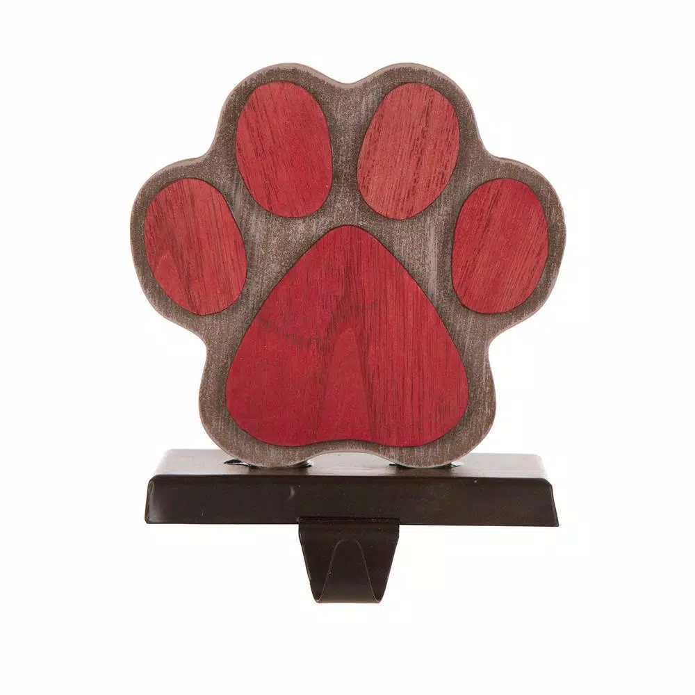 Indoor Christmas Decorations Glitzhome 6.30 In. H Wooden/Metal Paw Stocking Holder 1 Indoor Christmas Decorations Glitzhome 6.30 In. H Wooden/Metal Paw Stocking Holder