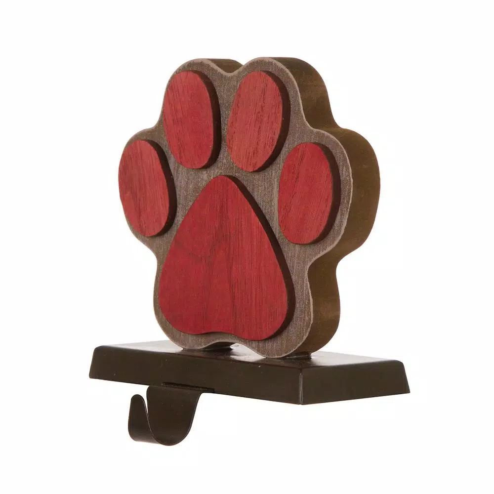 Indoor Christmas Decorations Glitzhome 6.30 In. H Wooden/Metal Paw Stocking Holder 2 Indoor Christmas Decorations Glitzhome 6.30 In. H Wooden/Metal Paw Stocking Holder - Image 2