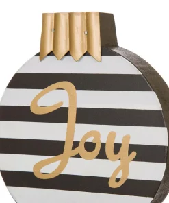 Indoor Christmas Decorations Glitzhome 6.89 In. H Wooden/Metal Striped Ornament Stocking Holder -Christmas Tree Decorations Shop glitzhome stocking holders 1124004097 4f 1000