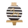 Indoor Christmas Decorations Glitzhome 6.89 In. H Wooden/Metal Striped Ornament Stocking Holder