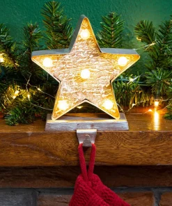 Indoor Christmas Decorations Glitzhome 7.5 In. H Marquee LED Lighted Christmas Stocking Holder Star 16 Indoor Christmas Decorations Glitzhome 7.5 In. H Marquee LED Lighted Christmas Stocking Holder Star -Christmas Tree Decorations Shop glitzhome stocking holders 1124202577 d4 1000
