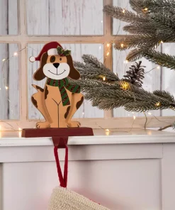 Indoor Christmas Decorations Glitzhome 7.76 In. H Wooden Metal Christmas Stocking Holder Dog -Christmas Tree Decorations Shop glitzhome stocking holders 1124202626 31 1000