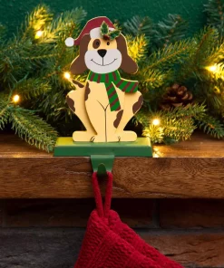 Indoor Christmas Decorations Glitzhome 7.76 In. H Wooden Metal Christmas Stocking Holder Dog -Christmas Tree Decorations Shop glitzhome stocking holders 1124202626 d4 1000