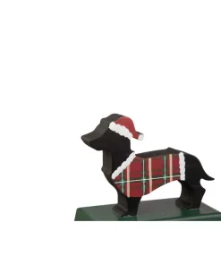 Indoor Christmas Decorations Glitzhome 5.92 In. H Wooden/Metal Dachhound Stocking Holder -Christmas Tree Decorations Shop glitzhome stocking holders 1124203412 1f 1000
