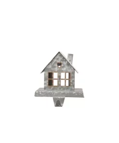 Indoor Christmas Decorations Glitzhome 6.00 In. H Galvanized House Stocking Holder