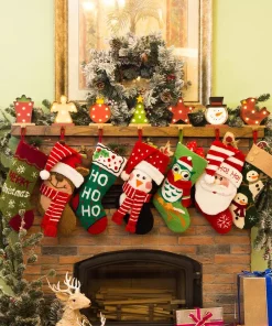 Indoor Christmas Decorations Glitzhome 4.92 In. L X 3.54 In. W X 7.48 In. H Marquee LED Snowman Head And Tree Stocking Holder Set Of 2 -Christmas Tree Decorations Shop glitzhome stocking holders 2005000009 d4 1000