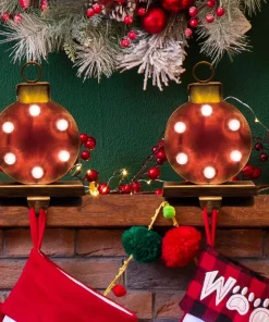 Indoor Christmas Decorations Glitzhome 2-Pack Marquee LED Ornament Stocking Holder -Christmas Tree Decorations Shop glitzhome stocking holders 2005000013 31 1000