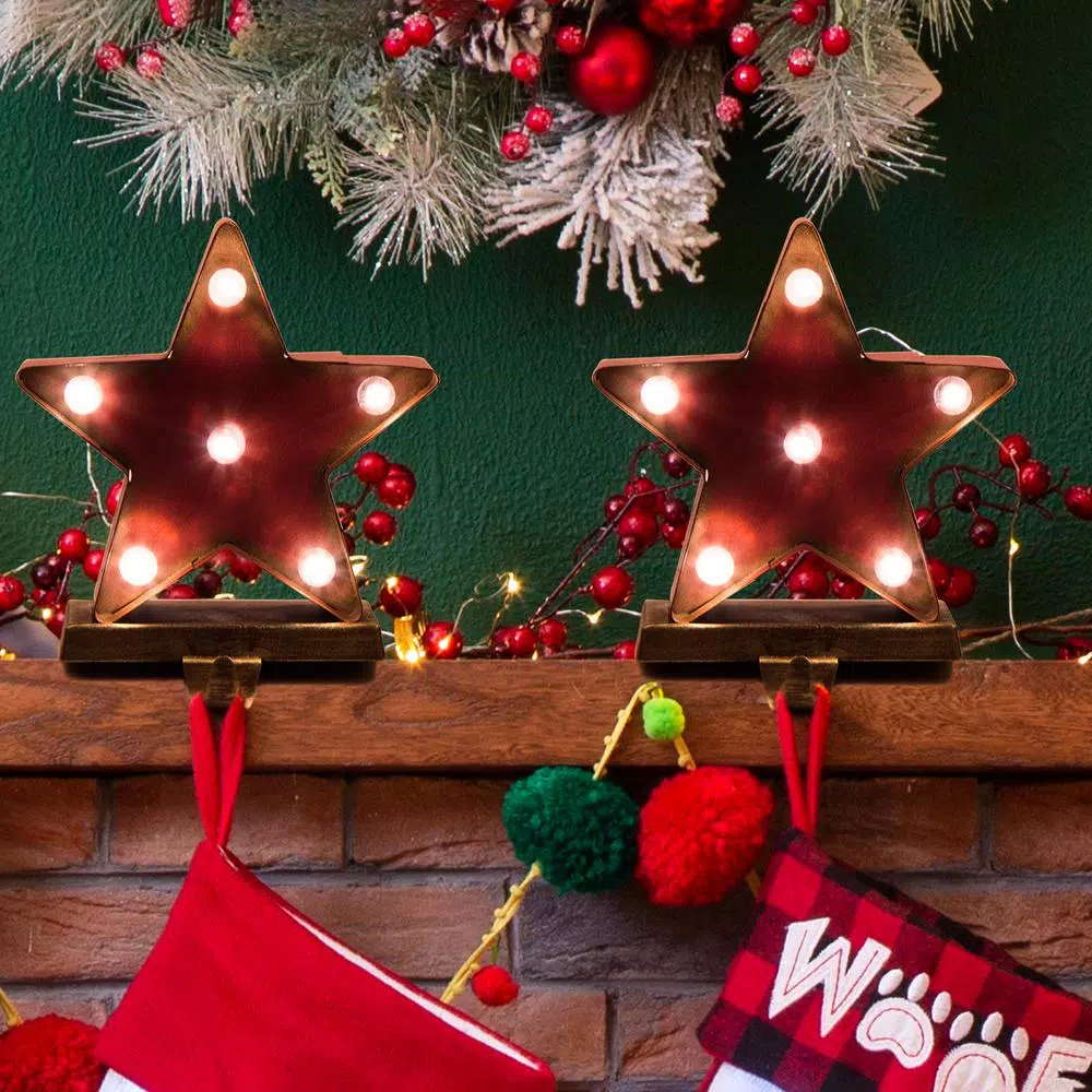 Indoor Christmas Decorations Glitzhome 2-Pack Marquee LED Star Stocking Holder 8 Indoor Christmas Decorations Glitzhome 2-Pack Marquee LED Star Stocking Holder - Image 8