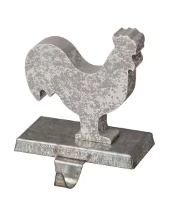 Indoor Christmas Decorations Glitzhome 6.1 In. L Galvanized Metal Cock Stocking Holder -Christmas Tree Decorations Shop glitzhome stocking holders 2005000019 4f 1000