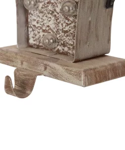 Indoor Christmas Decorations Glitzhome 7.50 In. H Marquee LED Wooden/Metal Giftbox Stocking Holder -Christmas Tree Decorations Shop glitzhome stocking holders gh1124202578 44 1000