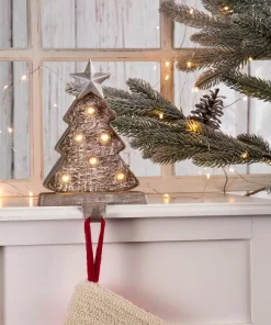 Indoor Christmas Decorations Glitzhome 7.50 In. H Marquee LED Wooden/Metal Christmas Tree Stocking Holder -Christmas Tree Decorations Shop glitzhome stocking holders gh1124202579 31 1000