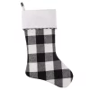 Indoor Christmas Decorations Haute Decor HangRight 18.7 In. Black And White Polyester Buffalo Check Stocking (2-Pack)