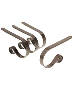 Indoor Christmas Decorations Haute Decor Original MantleClip Brushed Nickel Stocking Holder (4-Pack)